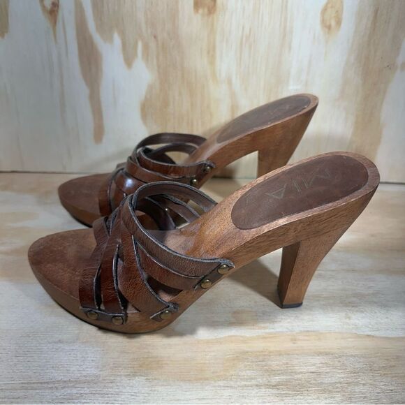 MIA Y2K Brown Heeled Sandals Women’s Size 7 - Picture 1 of 8